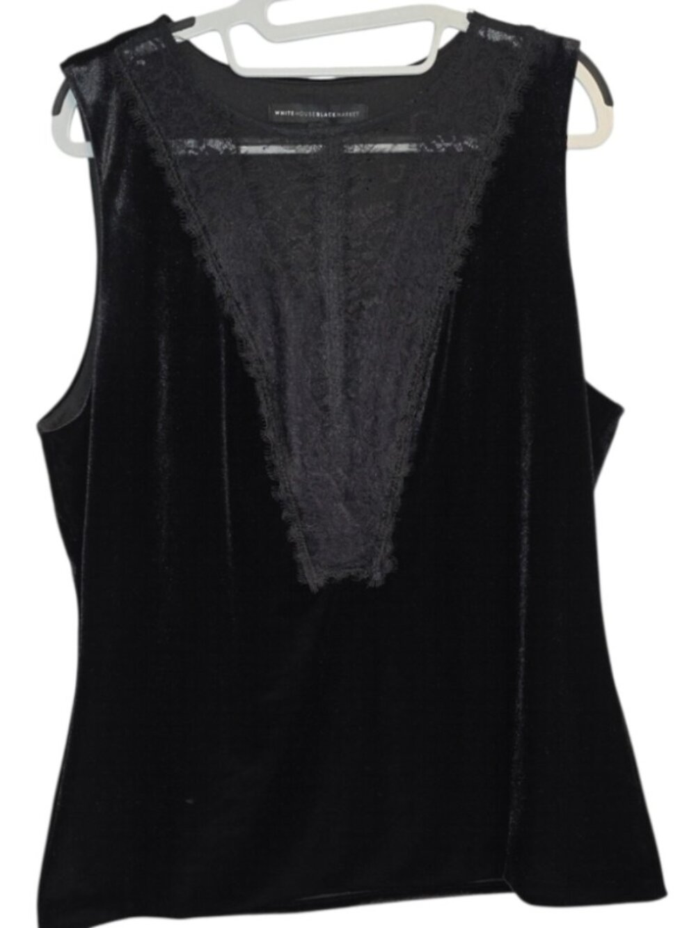 White House Black Market Crushed Velvet Shirt Lace Y2K Vamp Witchy Goth Grunge